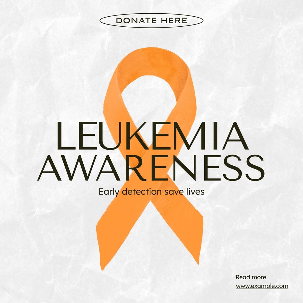 Leukemia awareness Instagram post template