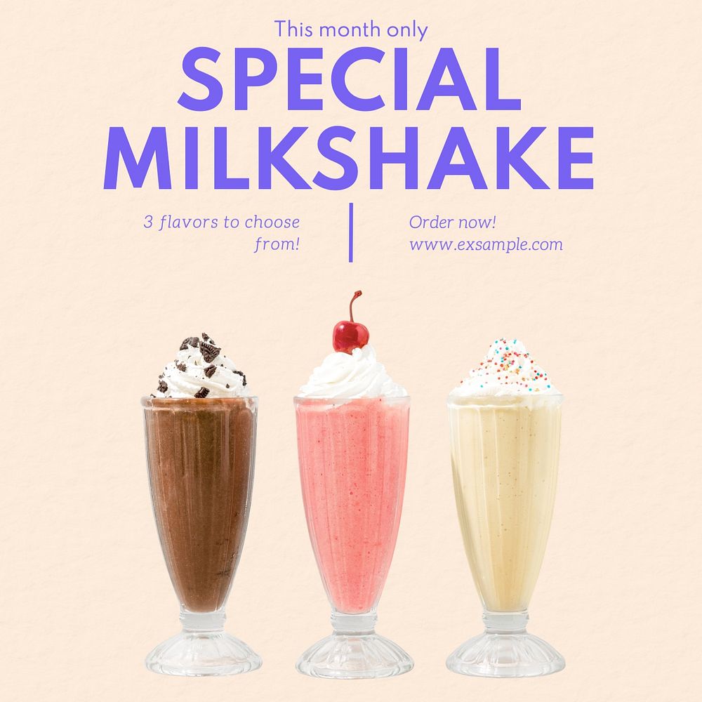 Milkshake shop Instagram post template