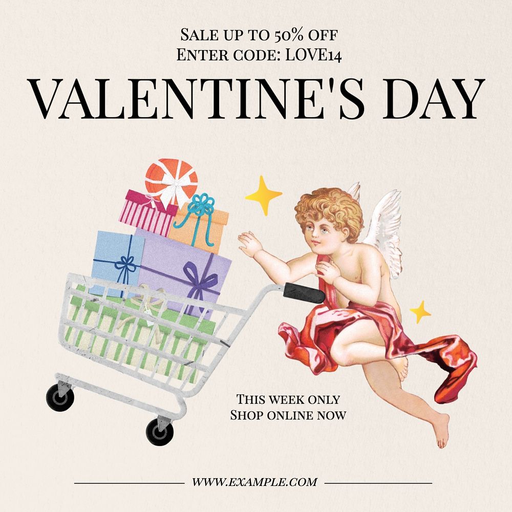 Valentine's day sale Instagram post template