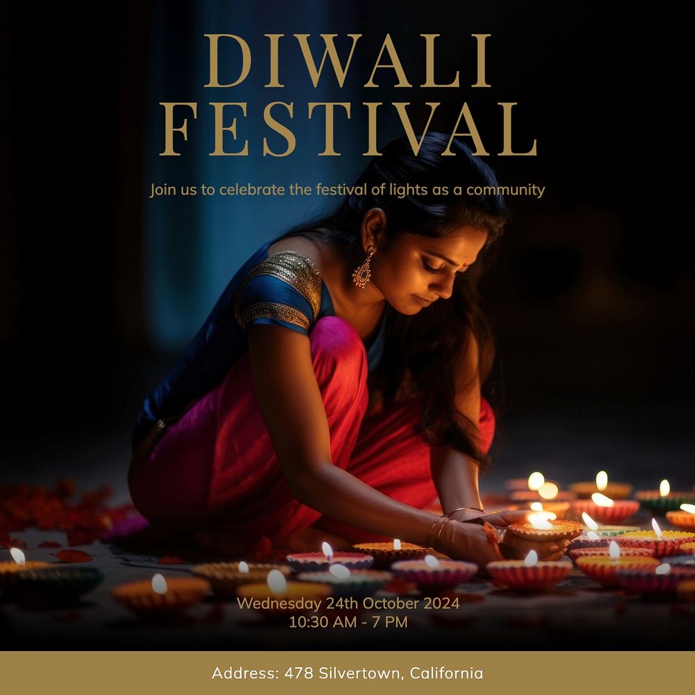 Diwali festival Instagram post template