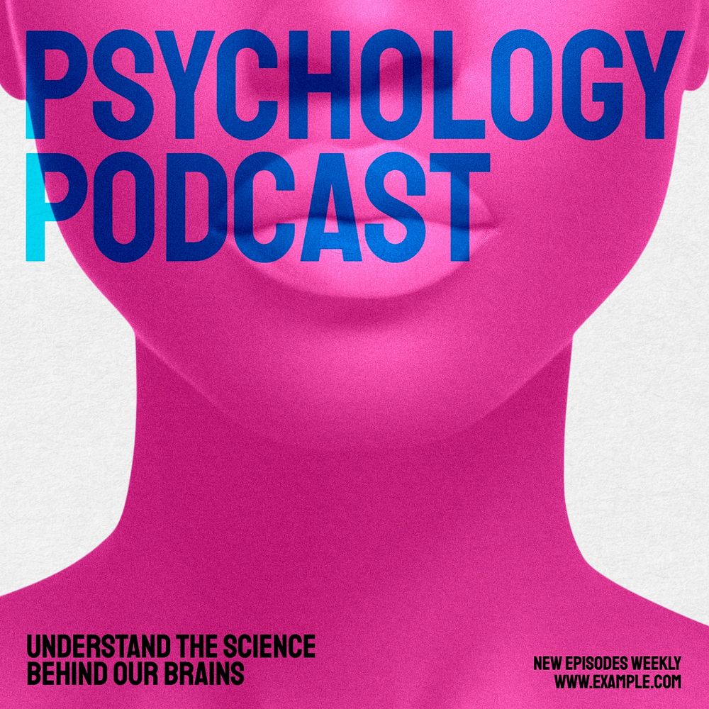 Psychology podcast Instagram post template