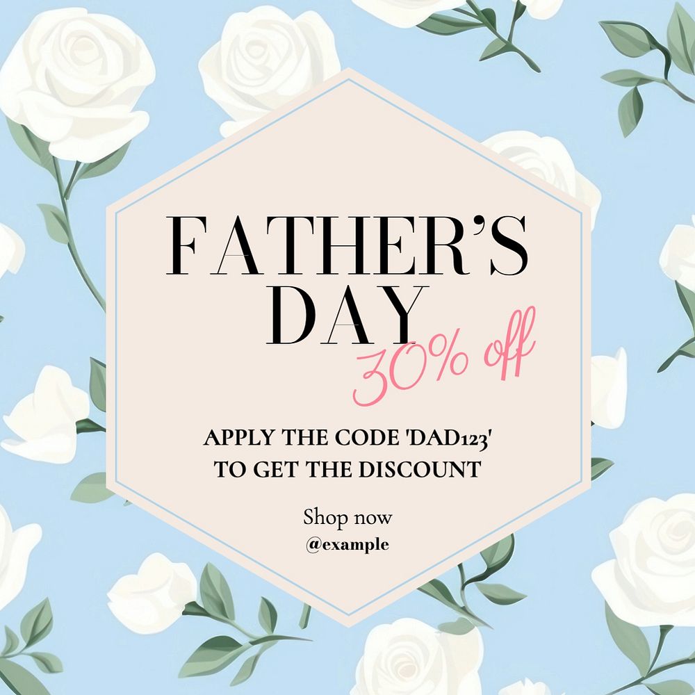 Father's day sale Facebook post template