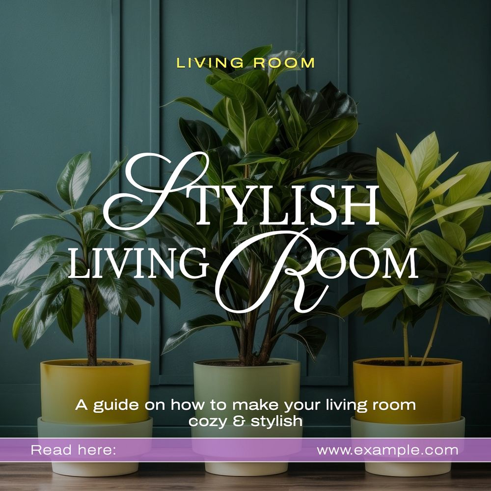 Stylish living room Instagram post template