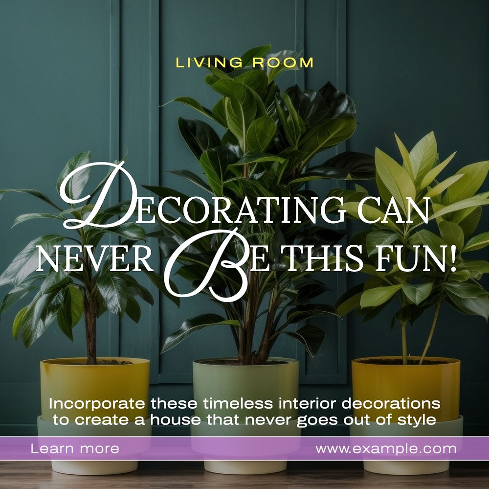 Interior decoration Instagram post template