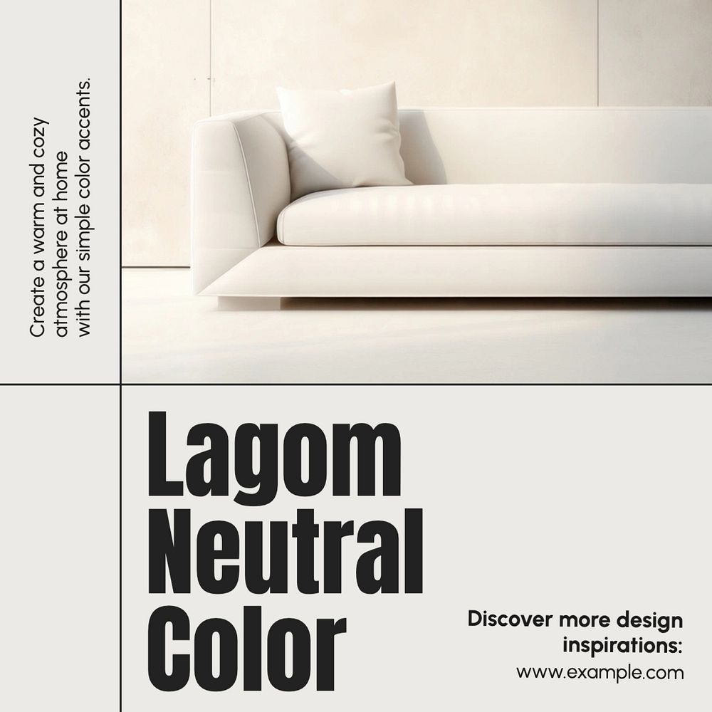 Lagom neutral color Instagram post template