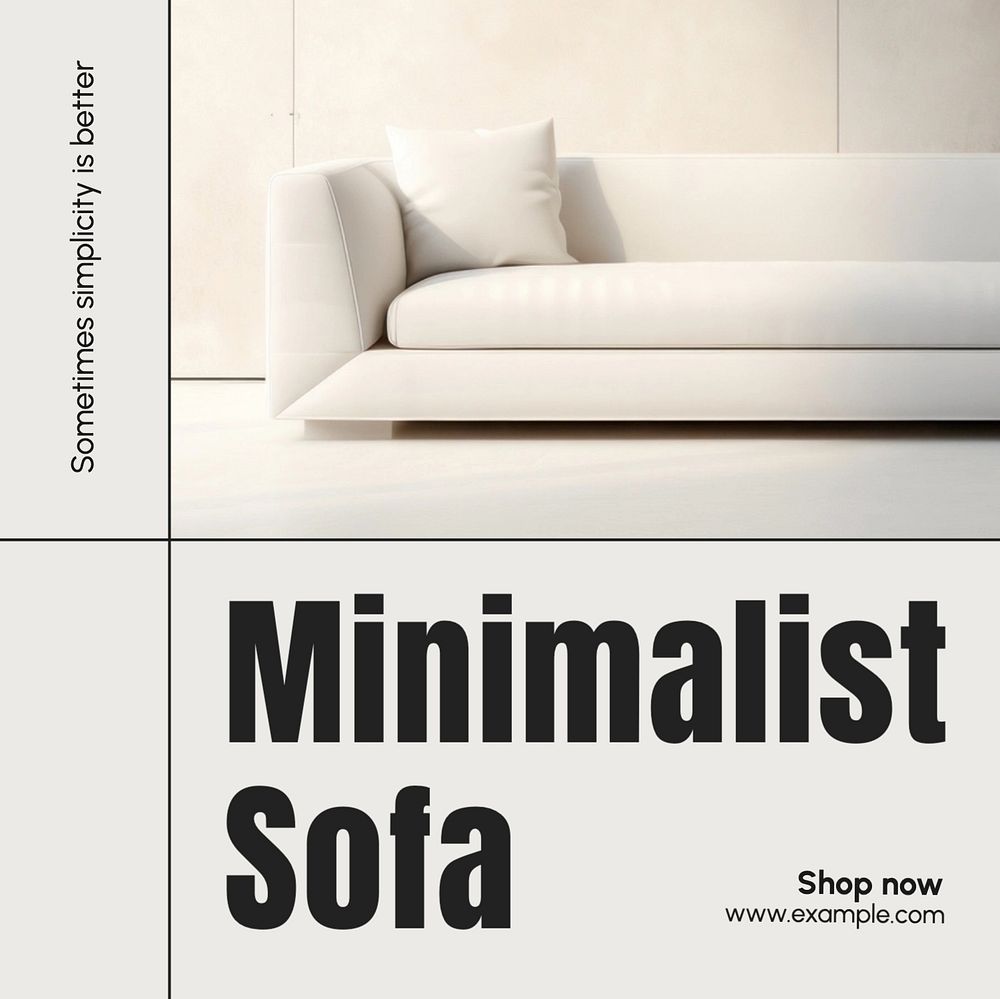 Minimalist sofa Instagram post template