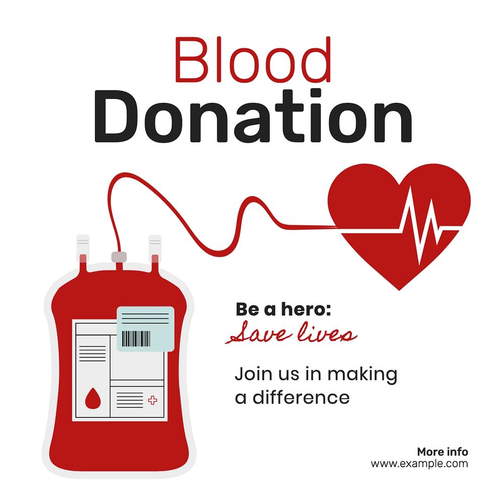 Blood donation Instagram post template