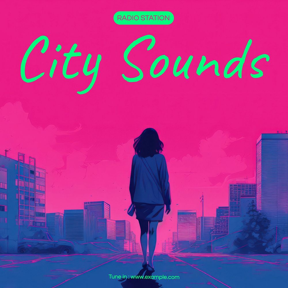 City sounds Instagram post template