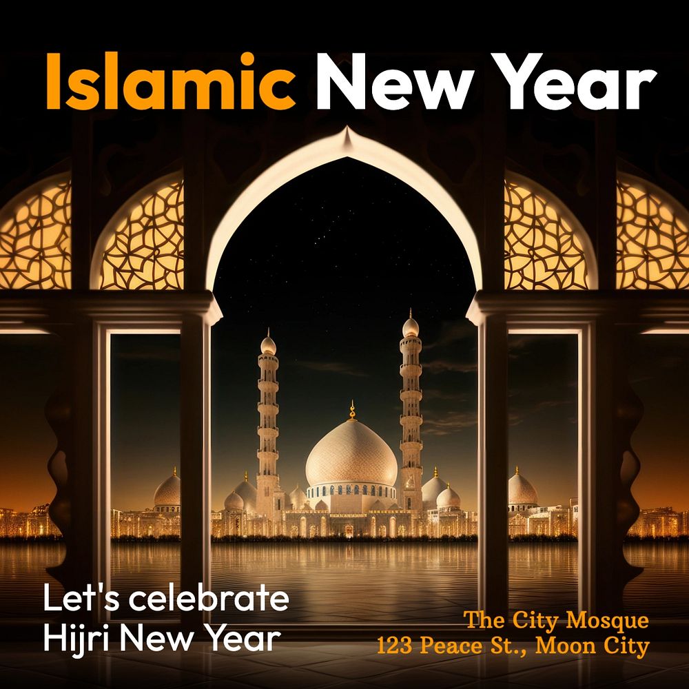 Islamic new year Instagram post template