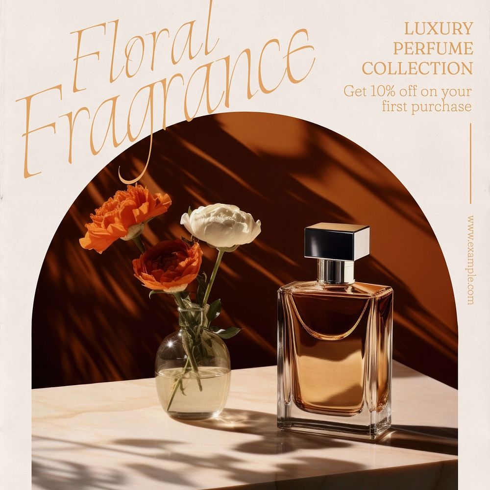 Floral fragrance Instagram post template