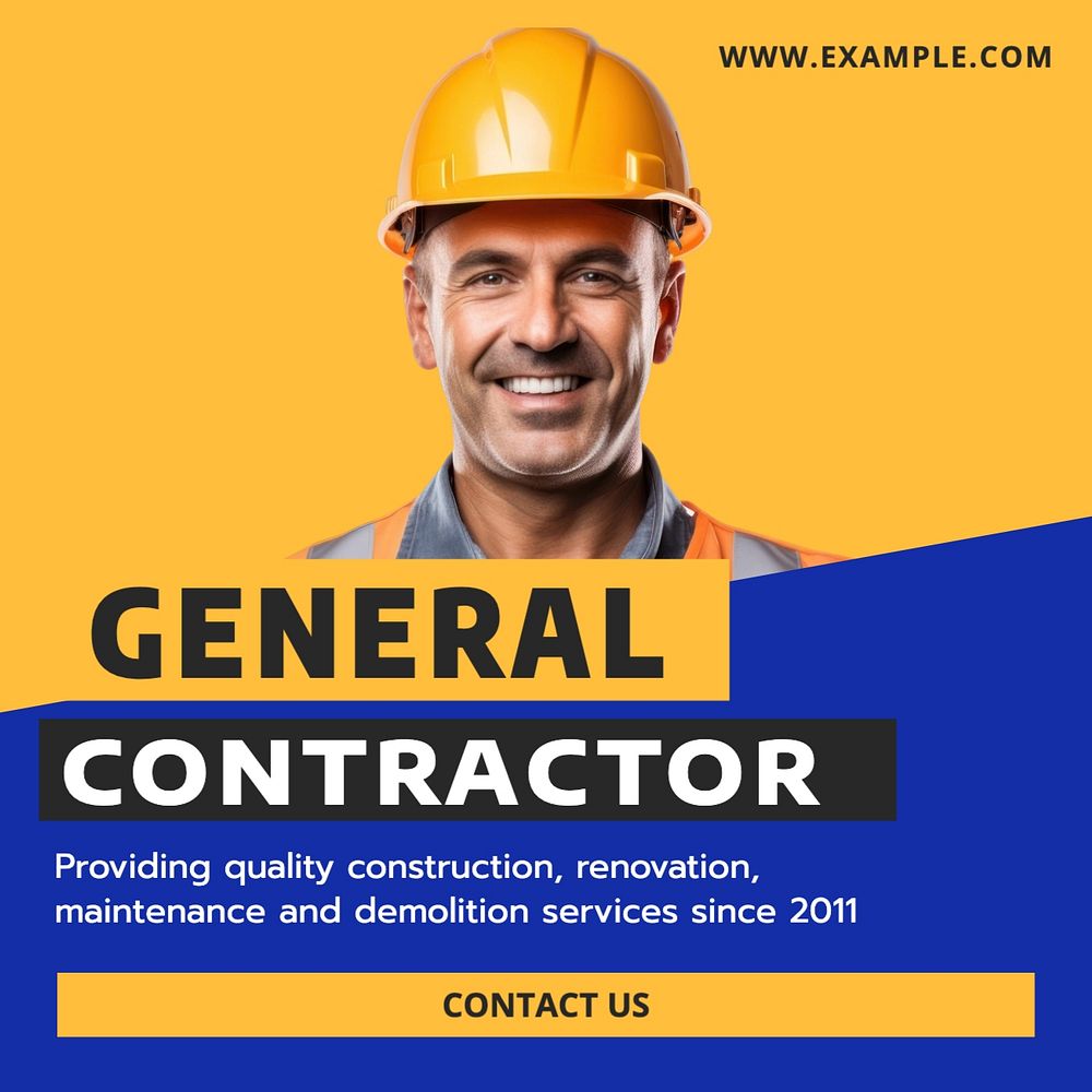 General contractor Instagram post template