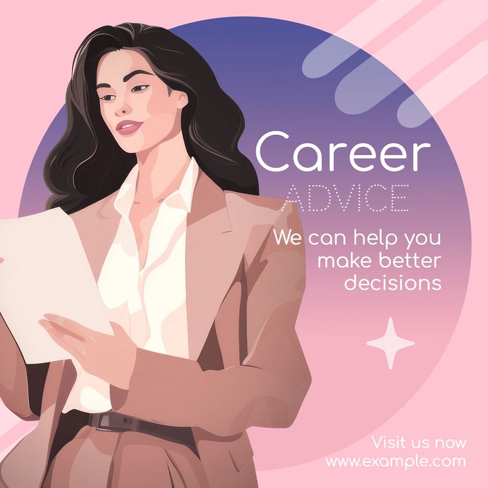 Career advice Instagram post template