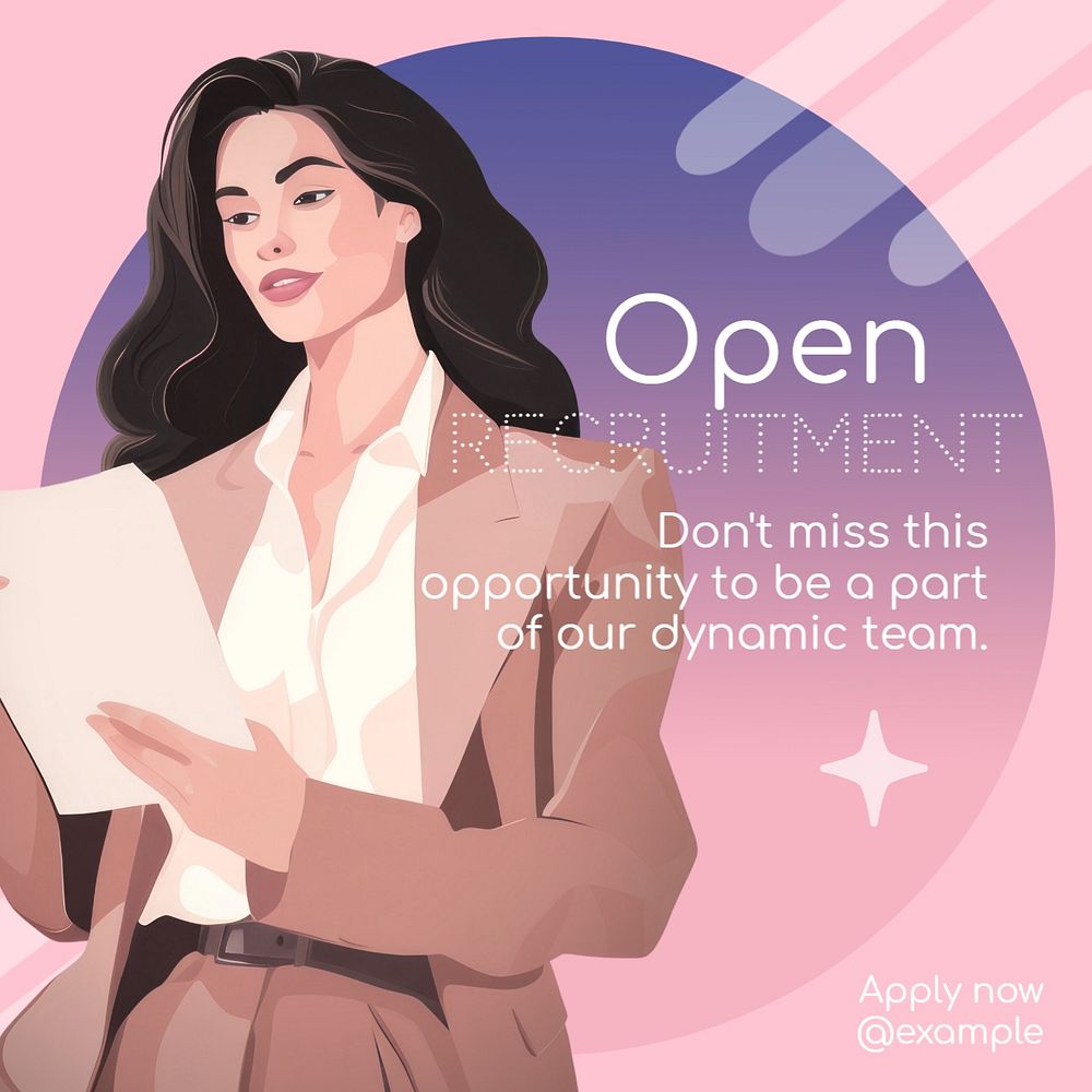 Open recruitment Instagram post template