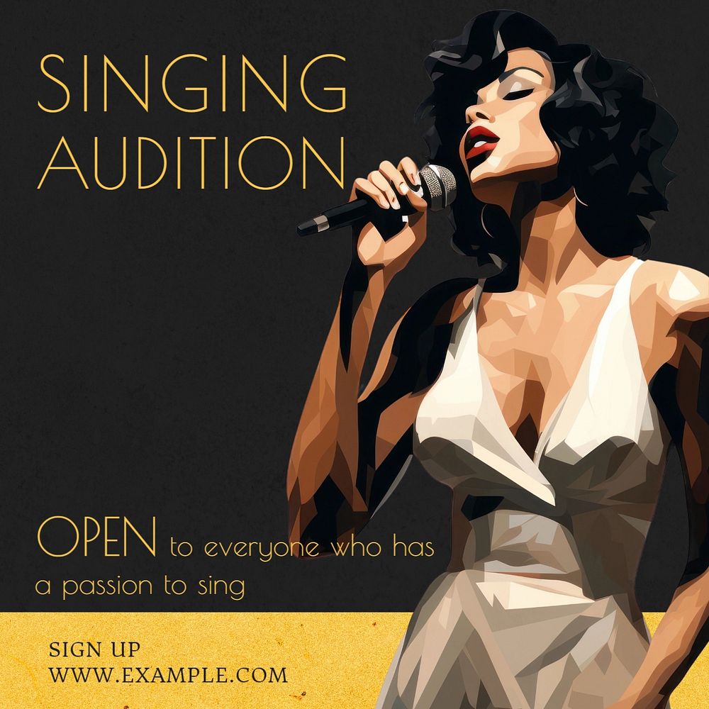 Singing audition Instagram post template