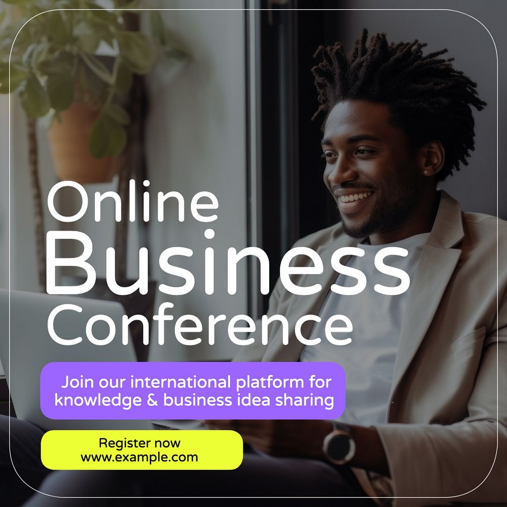 Online business conference Instagram post template