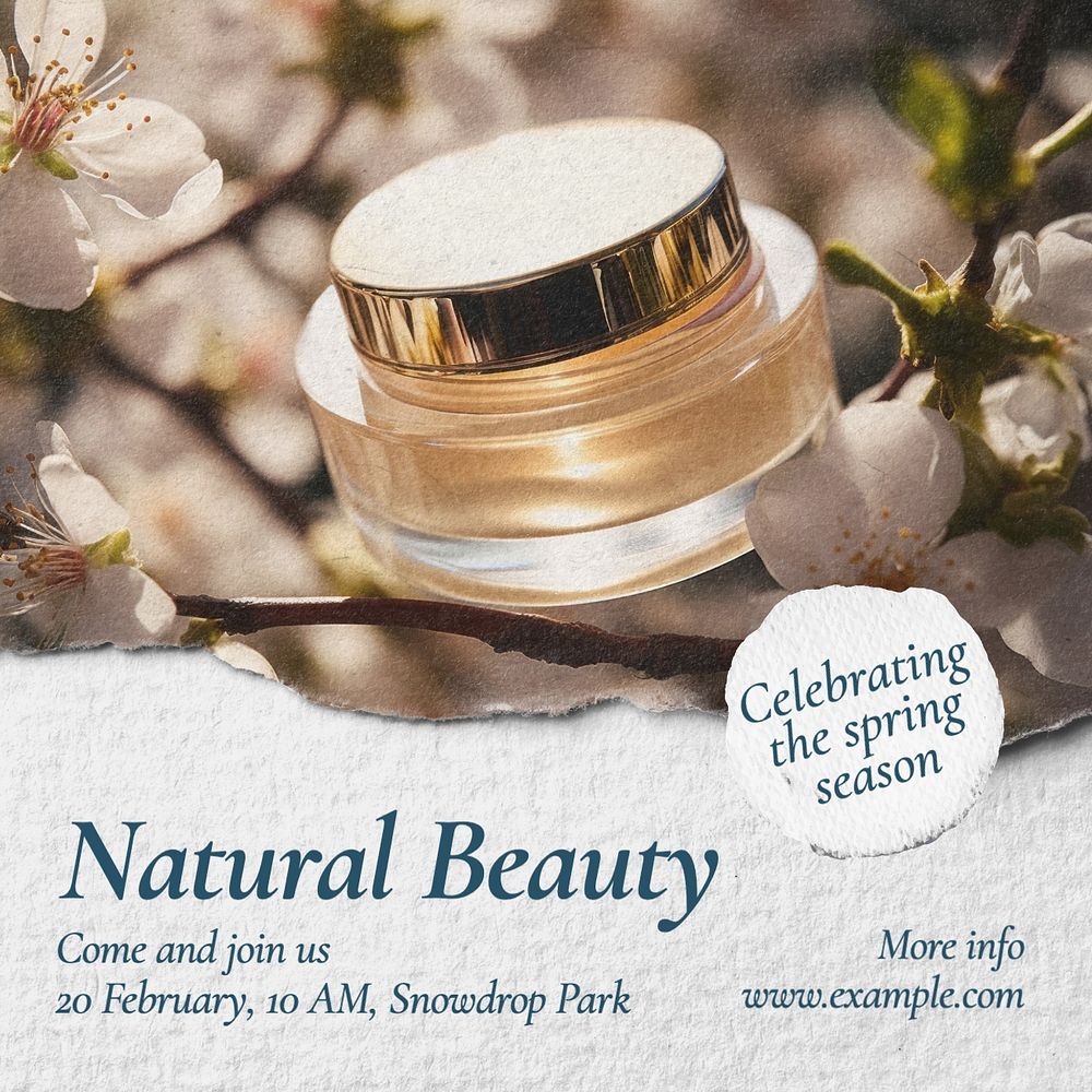 Natural beauty Instagram post template