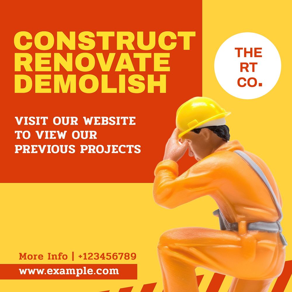 Construction service Instagram post template