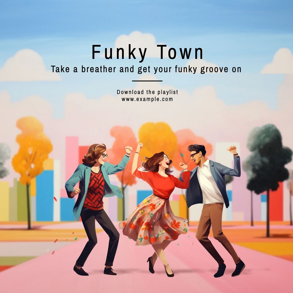 Funky town Instagram post template