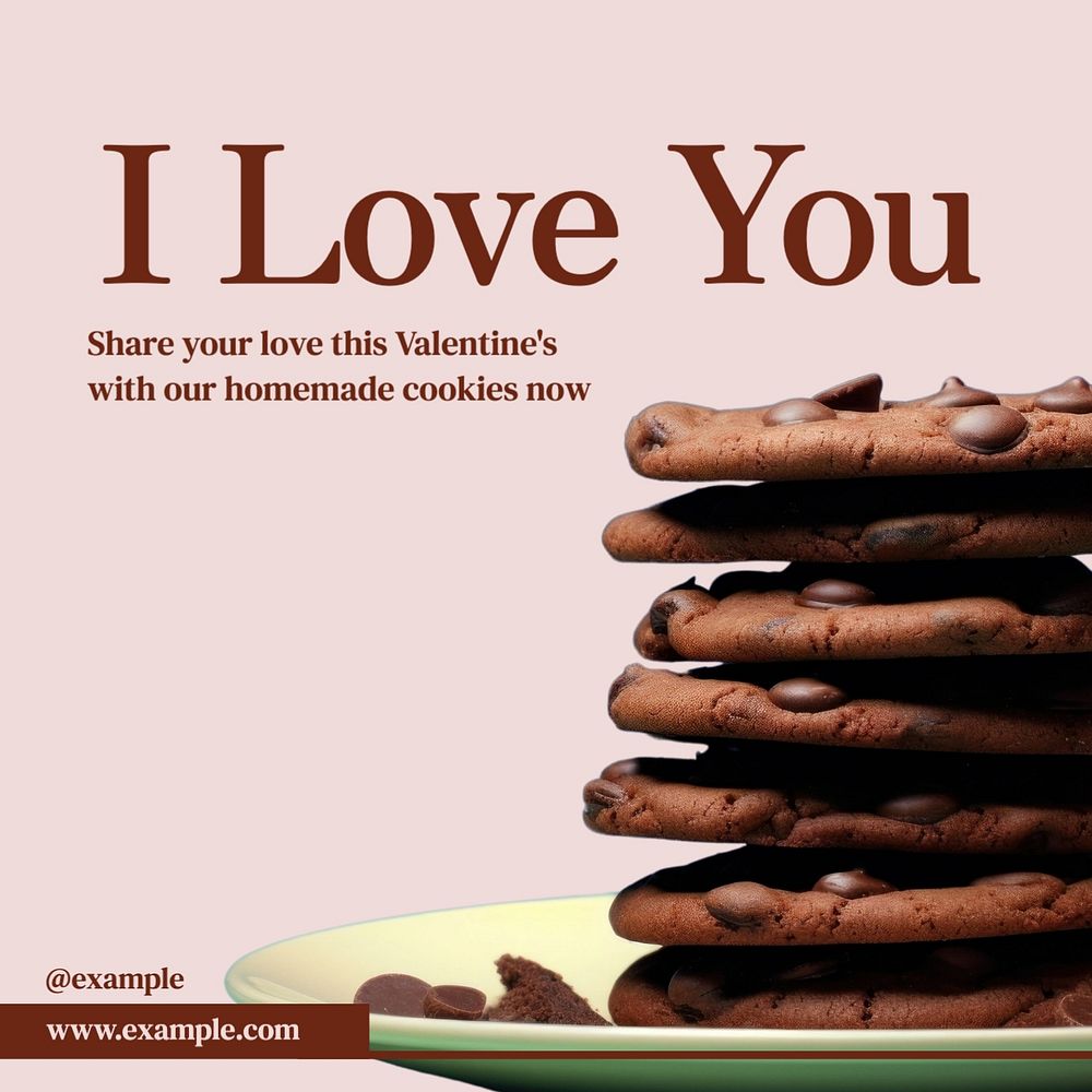 Valentine's cookies Instagram post template