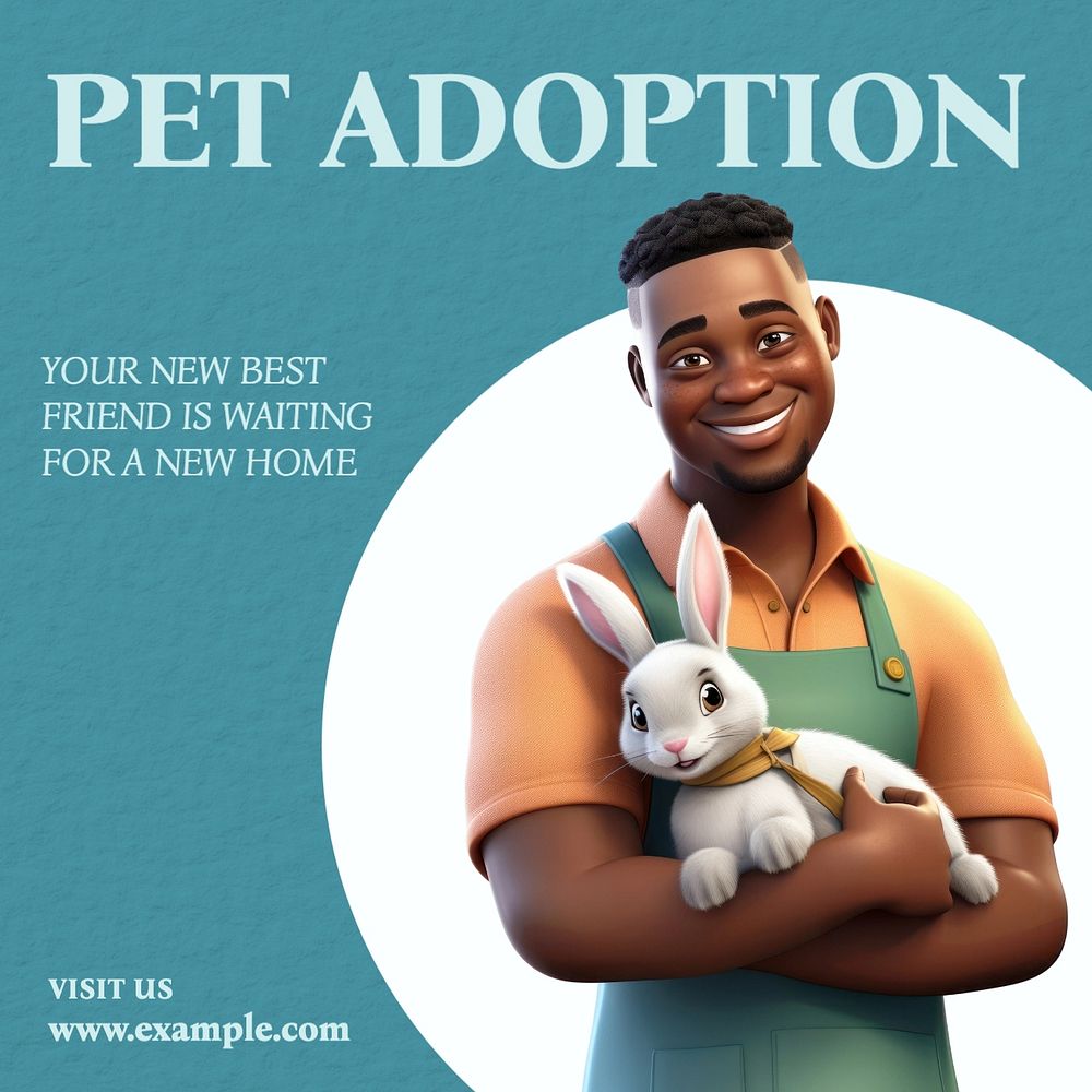 Pet adoption Instagram post template