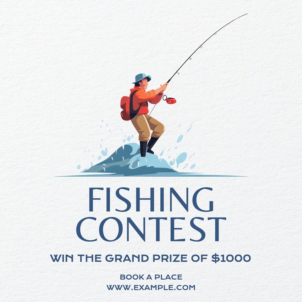 Fishing contest Instagram post template