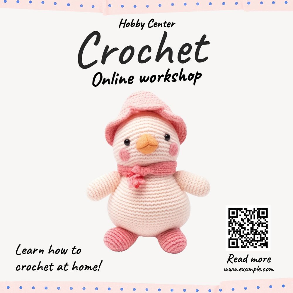 Crochet class Instagram post template