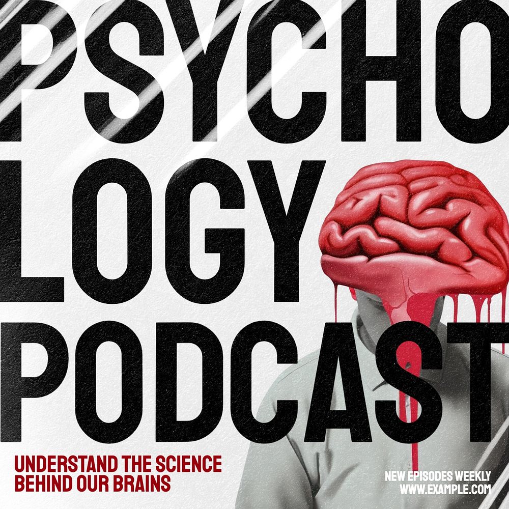 Psychology podcast Instagram post template