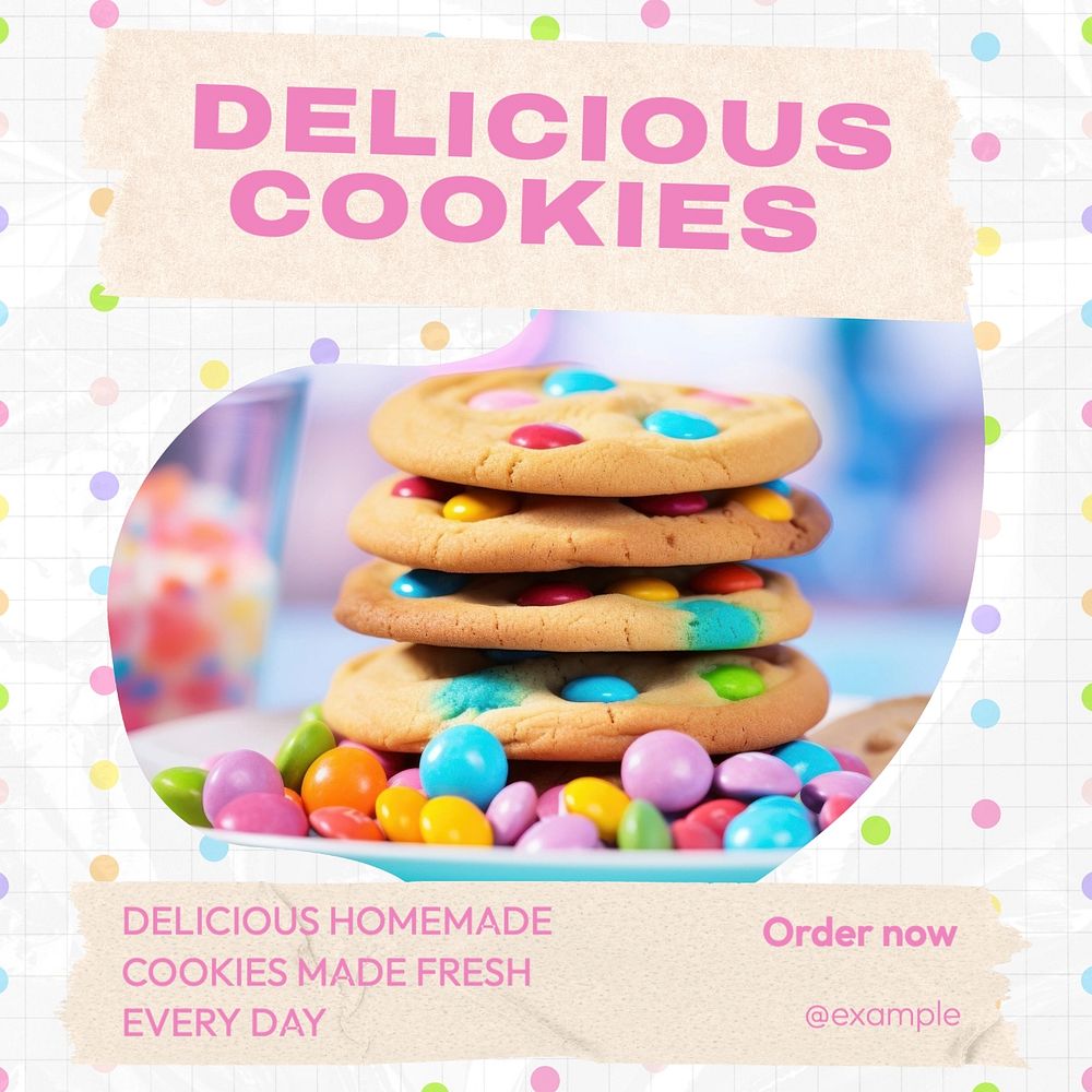 Delicious cookies Instagram post template