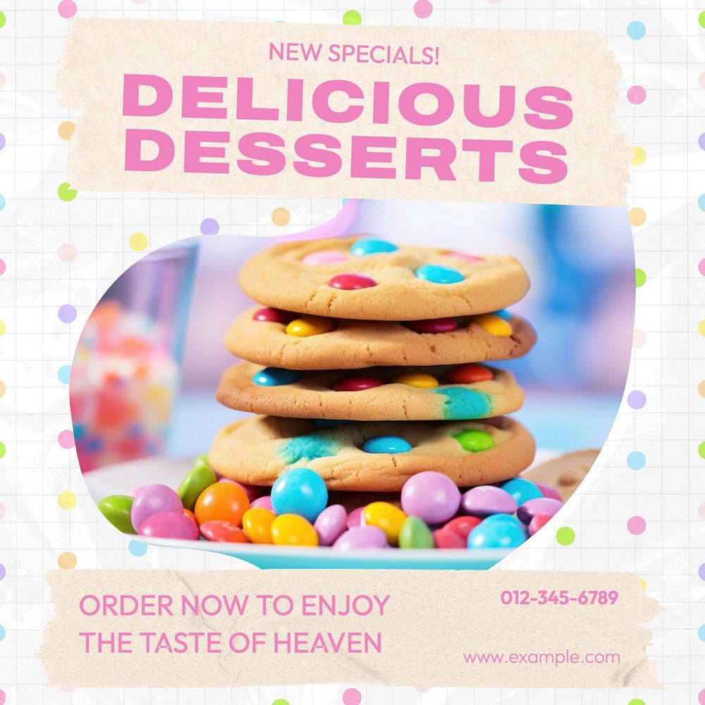 Delicious dessert Instagram post template