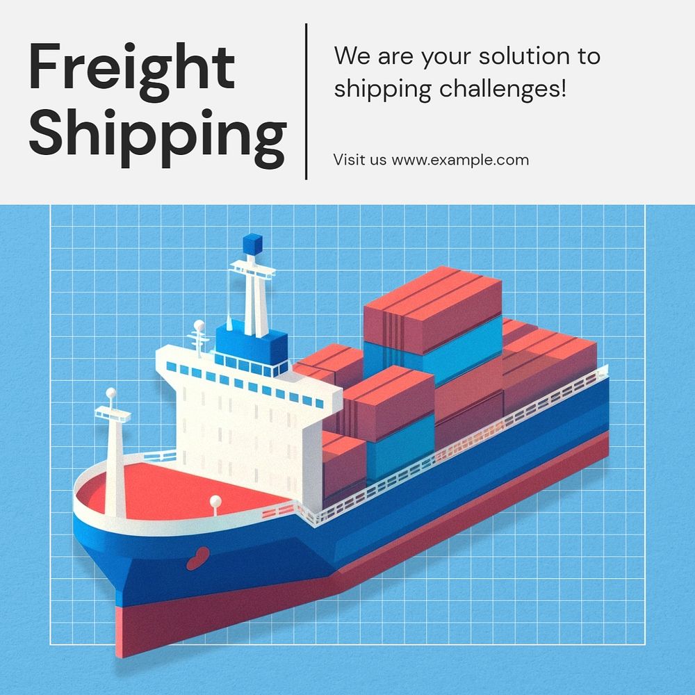 Freight shipping Instagram post template