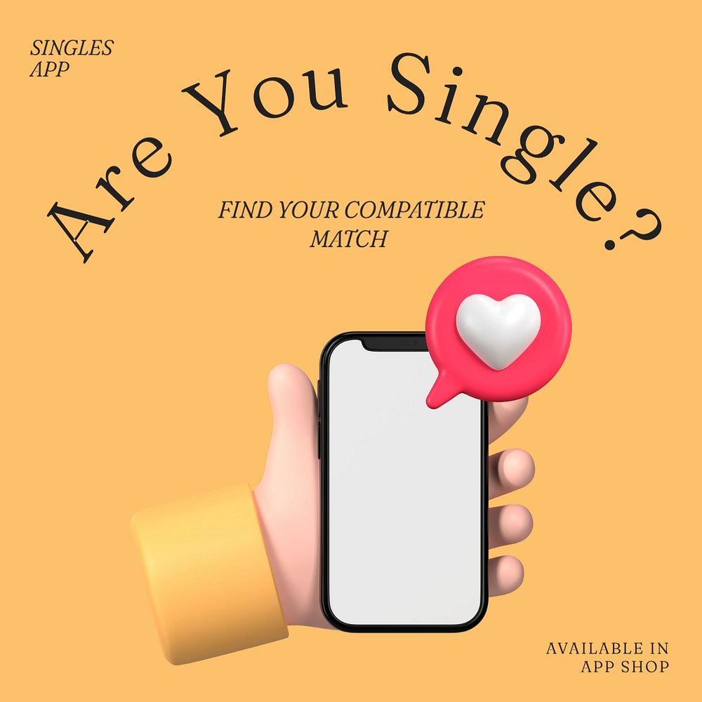 Online dating app Instagram post template