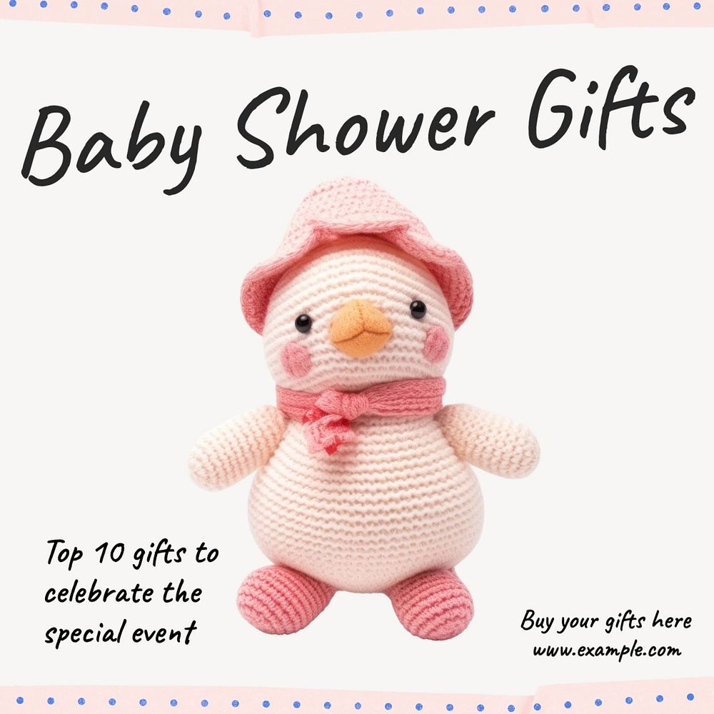 Baby shower gifts Instagram post template