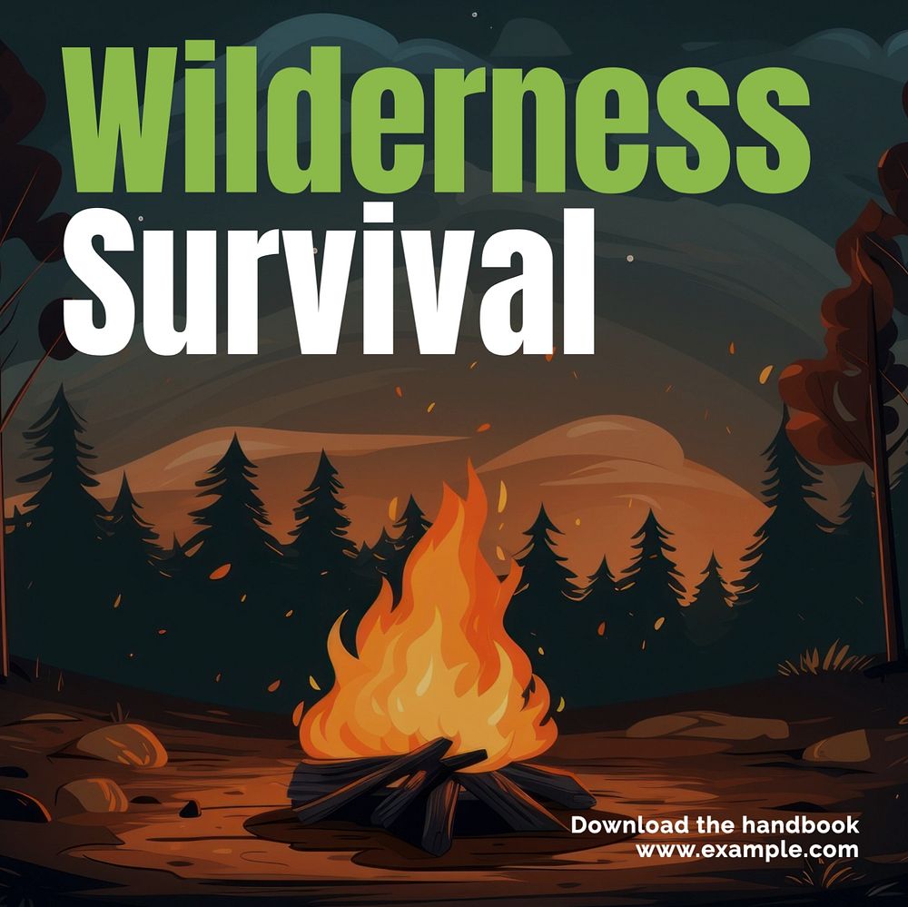 Wilderness survival Instagram post template