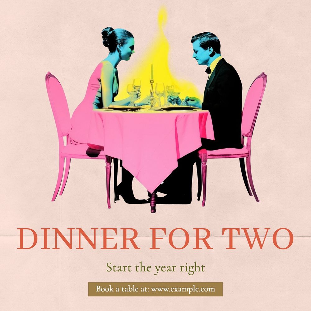 Dinner date Instagram post template