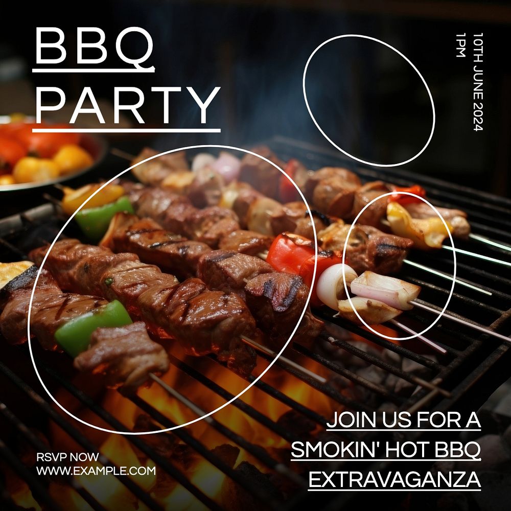 BBQ party Instagram post template