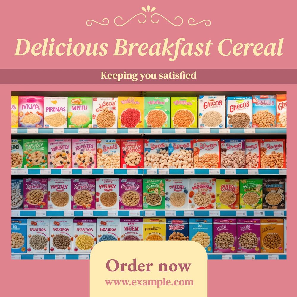 Breakfast cereal Instagram post template