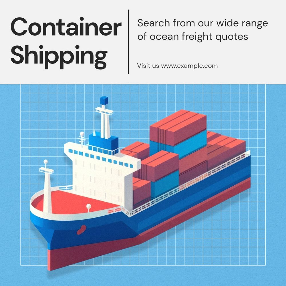 Container shipping Instagram post template