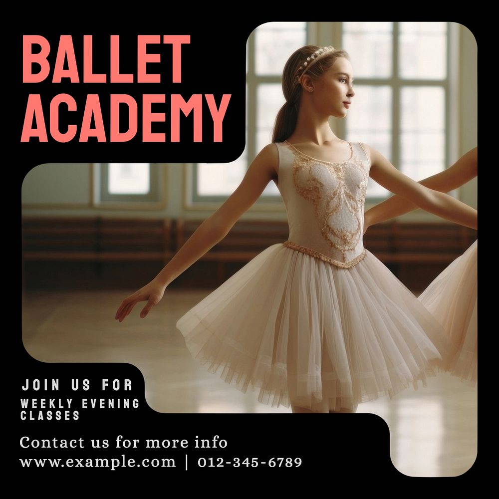 Ballet academy Instagram post template