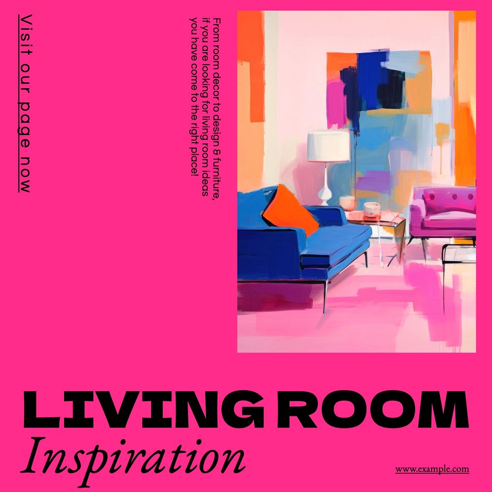 Living room inspiration Instagram post template