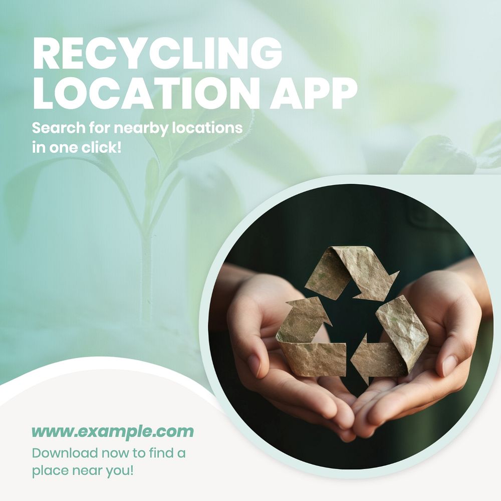 Recycling location app Instagram post template