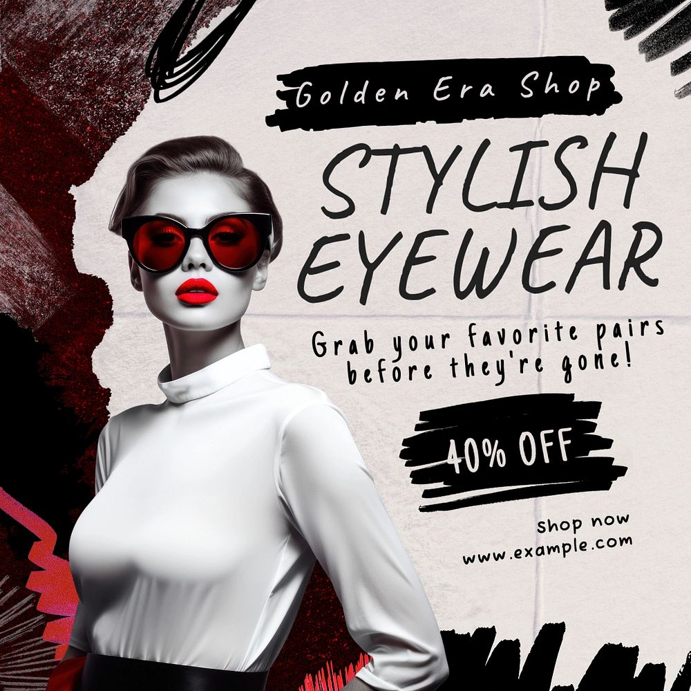 Glasses fashion sale Instagram post template