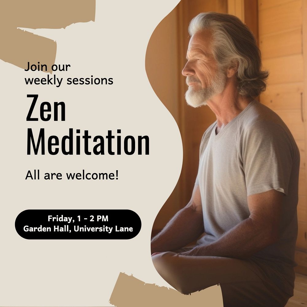 Zen meditation Instagram post template