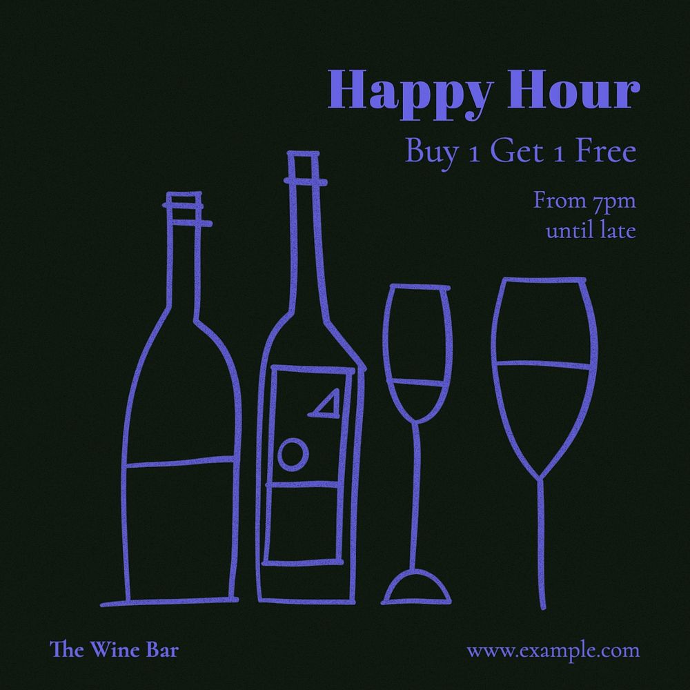 Happy hour Instagram post template