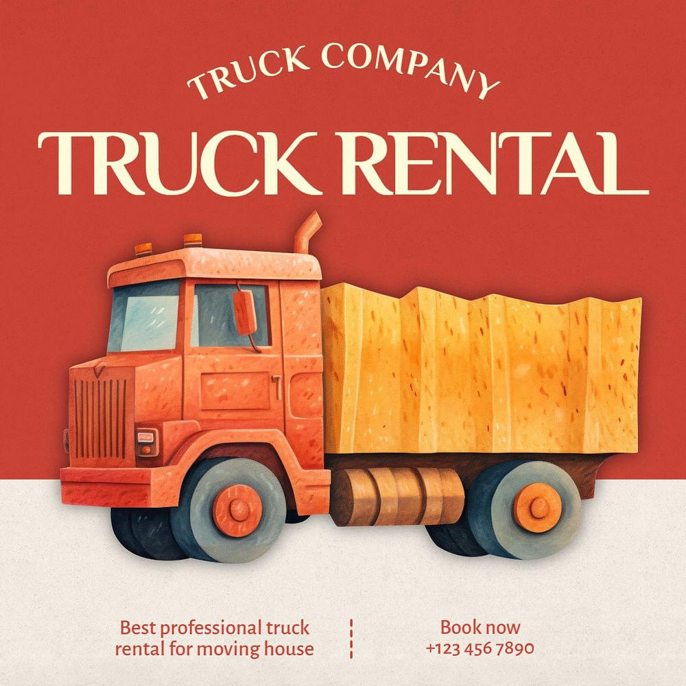 Truck rental Instagram post template