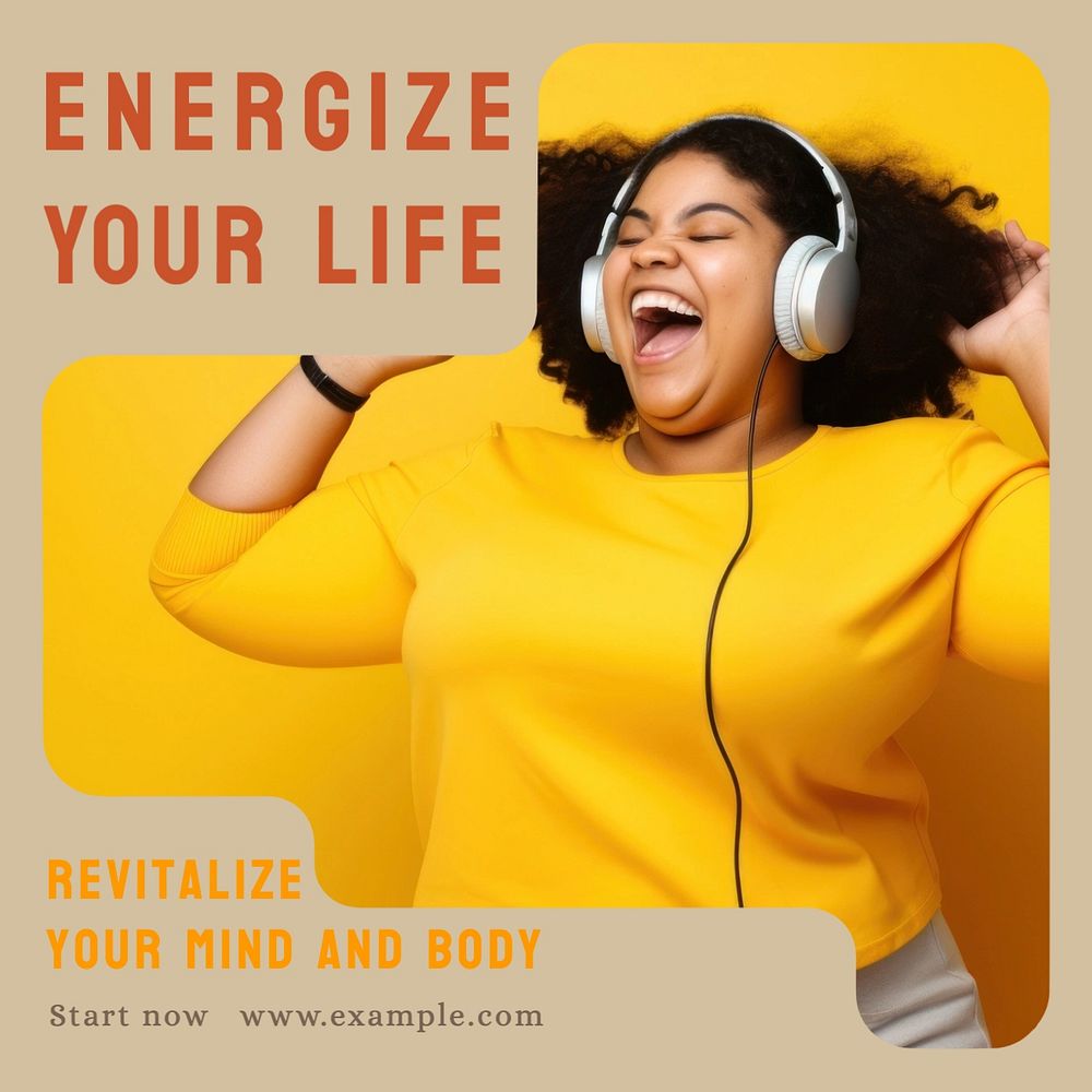 Energize your life Instagram post template