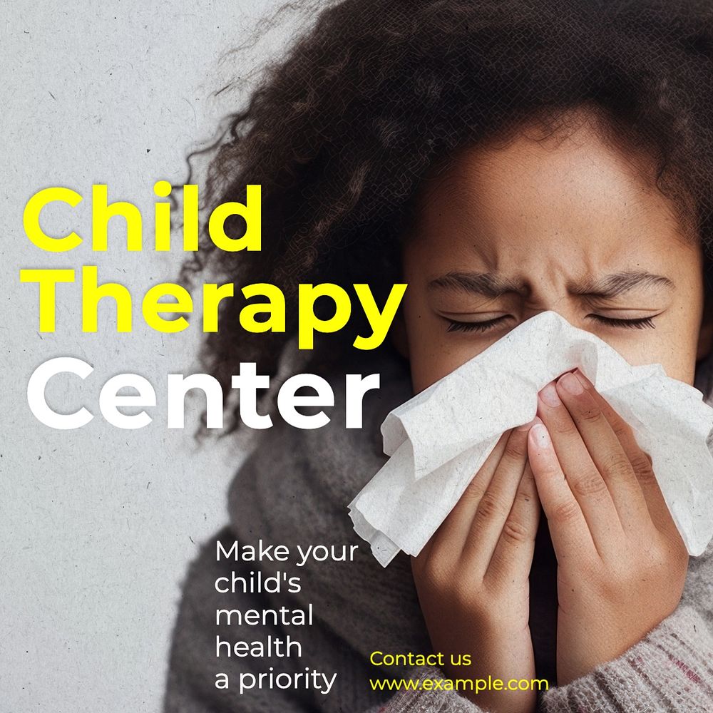 Child therapy center Instagram post template