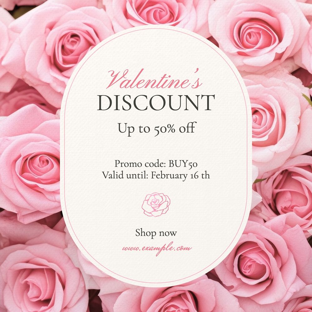 Valentine's discount Facebook post template