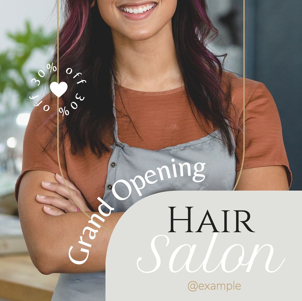 Hair salon sale Instagram post template