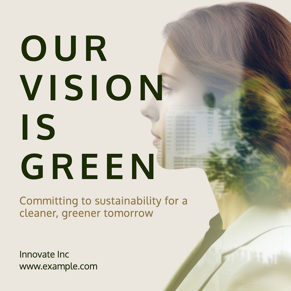 Green vision Instagram post template