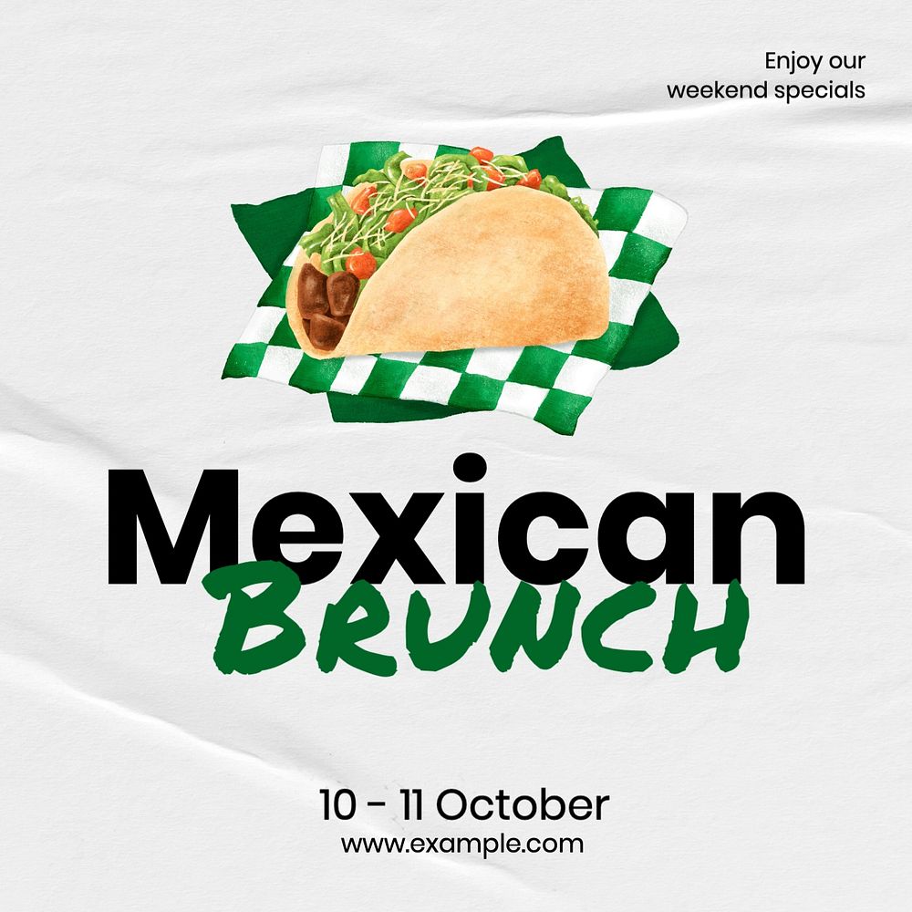 Mexican brunch Instagram post template